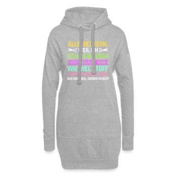 Nähen Geschenk Näherin lustiger Spruch Stoff - Hoodie-Kleid - Grau meliert - Vorne