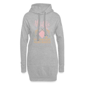Hilfe Ich Komme Nicht Von Der Nadel Los - Hoodie-Kleid - Grau meliert - Vorne