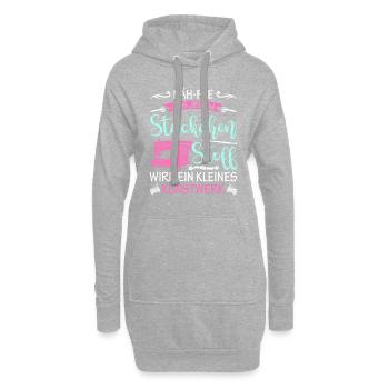 Näh-Fee Aus Jedem Stückchen Stoff Kleines Kunstwer - Hoodie-Kleid - Grau meliert - Vorne
