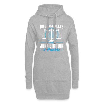 Du Gibst Alles Und Jura Gibt Dir 4 Punkte - Hoodie-Kleid - Grau meliert - Vorne