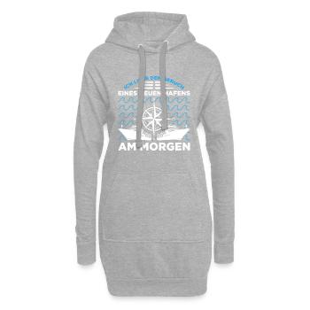 Ich Liebe Den Geruch Eines Neuen Hafens Am Morgen - Hoodie-Kleid - Grau meliert - Vorne