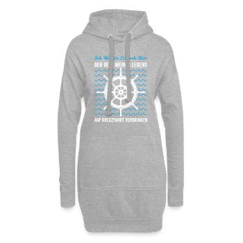 Ich Möchte Einfach Nur Auf Kreuzfahrt Geschenk - Hoodie-Kleid - Grau meliert - Vorne