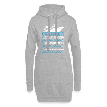 Kreuzfahrt Regeln Glücklich Aufwachen - Hoodie-Kleid - Grau meliert - Vorne