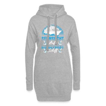Sehnsucht Aufs Kreuzfahrt Schiff Urlaub - Hoodie-Kleid - Grau meliert - Vorne
