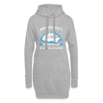 Ankerdemiker Person Die Es Liebt In See Zu Stechen - Hoodie-Kleid - Grau meliert - Vorne