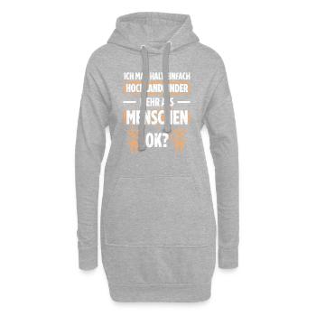 Ich Mag Halt Einfach Hochlandrinder Mehr Als Mensc - Hoodie-Kleid - Grau meliert - Vorne