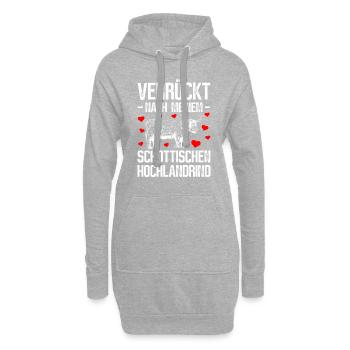 Verrückt Nach Meinem Schottischen Hochlandrind - Hoodie-Kleid - Grau meliert - Vorne