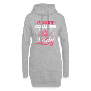 Verrückte Hochlandrind Lady Geschenk - Hoodie-Kleid - Grau meliert - Vorne