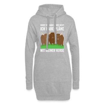 Kann Leider Nicht Ich Habe Pläne Mit Meiner Herde - Hoodie-Kleid - Grau meliert - Vorne