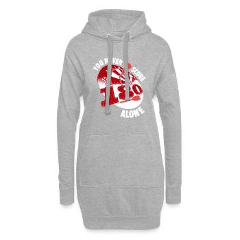 You Never Score Alone - Hoodie-Kleid - Grau meliert - Vorne