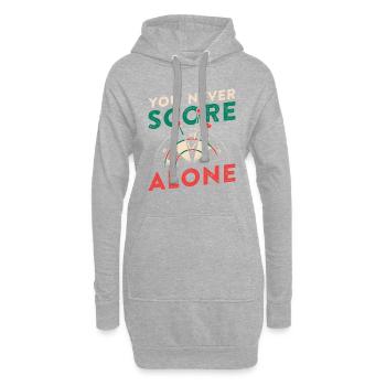 You Never Score Alone - Hoodie-Kleid - Grau meliert - Vorne