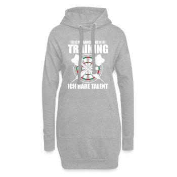 Ich Brauche Kein Training Ich Habe Talent - Hoodie-Kleid - Grau meliert - Vorne