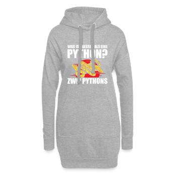 Was ist besser als eine Python? Zwei Pythons - Hoodie-Kleid - Grau meliert - Vorne