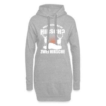 Was ist besser als ein Hirsch? Zwei Hirsche - Hoodie-Kleid - Grau meliert - Vorne