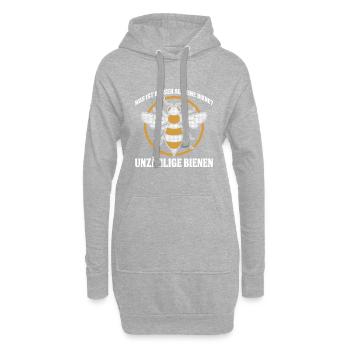 Was ist besser als eine Biene? Unzählige Bienen - Hoodie-Kleid - Grau meliert - Vorne