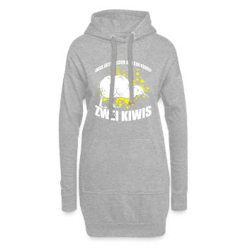 Was ist besser als ein Kiwi? Zwei Kiwis - Hoodie-Kleid - Grau meliert - Vorne