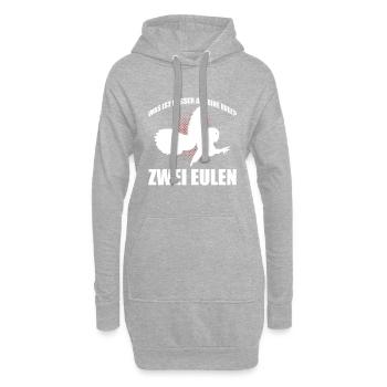 Was ist besser als eine Eule? Zwei Eulen - Hoodie-Kleid - Grau meliert - Vorne