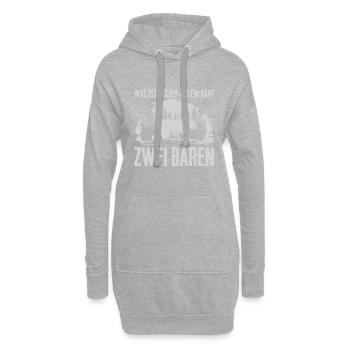 Was ist besser als ein Bär? Zwei Bären - Hoodie-Kleid - Grau meliert - Vorne
