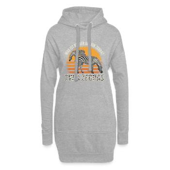 Was ist besser als ein Zebra? Zwei Zebras - Hoodie-Kleid - Grau meliert - Vorne