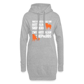 Was ist besser als ein Australian Shepherd? Zwei - Hoodie-Kleid - Grau meliert - Vorne