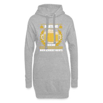 Achtung Ich Bin Bierwanderungsexperte Mich Schockt - Hoodie-Kleid - Grau meliert - Vorne
