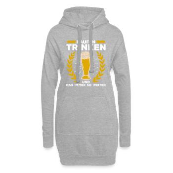 Laufen Trinken Und Das Immer So Weiter Bier - Hoodie-Kleid - Grau meliert - Vorne
