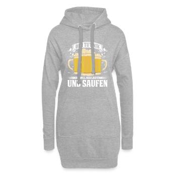 Der Tut Nix Der Will Nur Laufen Und Saufen - Hoodie-Kleid - Grau meliert - Vorne