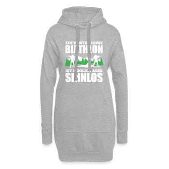 Ein Winter Ohne Biathlon Ist Möglich Aber Sinnlos - Hoodie-Kleid - Grau meliert - Vorne