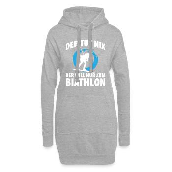 Der Tut Nix der Will Nur Zum Biathlon - Hoodie-Kleid - Grau meliert - Vorne