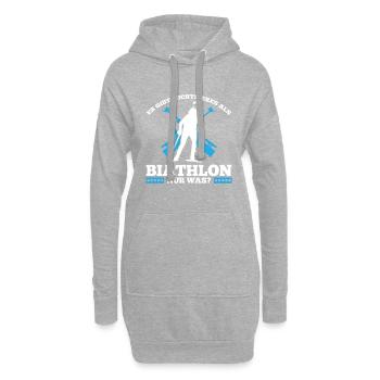 Es Gibt Wichtigeres Als Biathlon Nur Was? - Hoodie-Kleid - Grau meliert - Vorne
