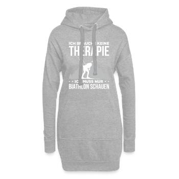 Ich Brauche Keine Therapie Nur Biathlon Schauen - Hoodie-Kleid - Grau meliert - Vorne