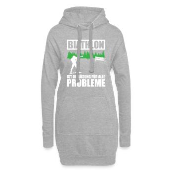 Biathlon Ist Die Lösung Für Alle Probleme - Hoodie-Kleid - Grau meliert - Vorne