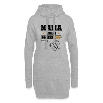 Werdende Mama 2024 Loading - Hoodie-Kleid - Grau meliert - Vorne