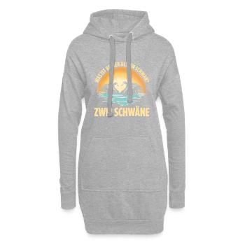 Was ist besser als ein Schwan? Zwei Schwäne - Hoodie-Kleid - Grau meliert - Vorne
