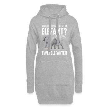 Was ist besser als ein Elefant? Zwei Elefanten - Hoodie-Kleid - Grau meliert - Vorne