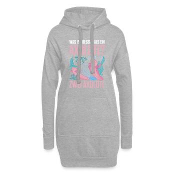 Was ist besser als ein Axolotl? Zwei Axolotl - Hoodie-Kleid - Grau meliert - Vorne