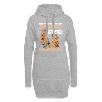 Was ist besser als ein Quokka? Zwei Quokkas - Hoodie-Kleid - Grau meliert - Vorne