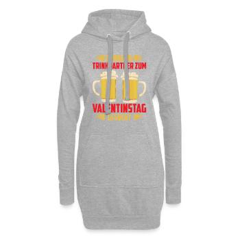 Dringend Trinkpartner Zum Valentinstag Gesucht - Hoodie-Kleid - Grau meliert - Vorne