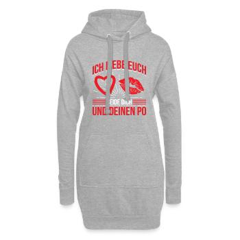 Ich Liebe Euch Beide Dich Und Deinen Po - Hoodie-Kleid - Grau meliert - Vorne