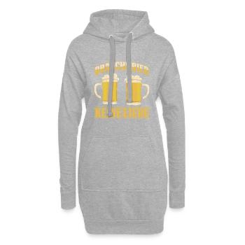 Brauche Bier Keine Liebe Valentinstag - Hoodie-Kleid - Grau meliert - Vorne
