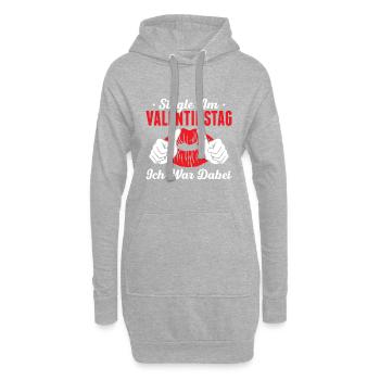Single Am Valentinstag Ich War Dabei - Hoodie-Kleid - Grau meliert - Vorne
