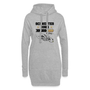 Schwester 2024 Loading - Hoodie-Kleid - Grau meliert - Vorne