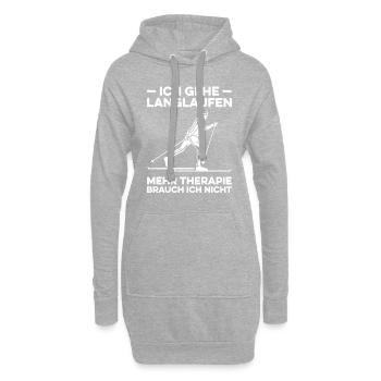 Ich Gehe Langlaufen Mehr Therapie Brauch Ich Nicht - Hoodie-Kleid - Grau meliert - Vorne