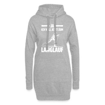 Ja Ich Will Jetzt Zum Langlauf Skilangläufer Skate - Hoodie-Kleid - Grau meliert - Vorne