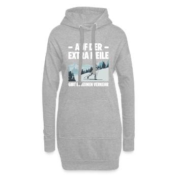 Auf Der Extra Meile Gibt Es Keinen Verkehr Skilang - Hoodie-Kleid - Grau meliert - Vorne