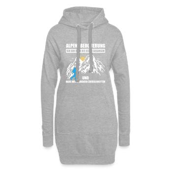 Alpenüberquerung Für Alpenüberquerer Wanderin Wand - Hoodie-Kleid - Grau meliert - Vorne