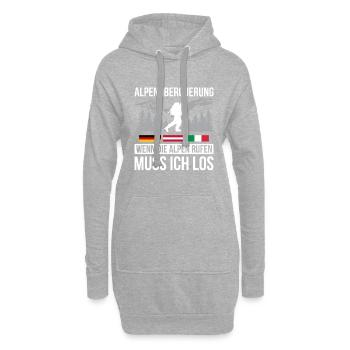 Alpenüberquerung Für Alpenüberquerer Wanderin Wand - Hoodie-Kleid - Grau meliert - Vorne