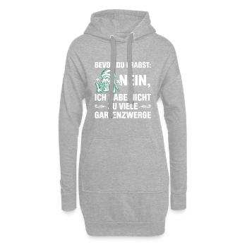 Gartenzwerg Für Gartenzwerg Liebhaber Gärtner Lust - Hoodie-Kleid - Grau meliert - Vorne