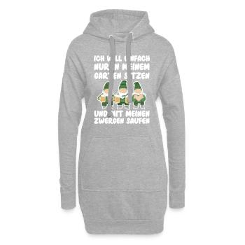 Gartenzwerg Für Gartenzwerg Liebhaber Gärtner Lust - Hoodie-Kleid - Grau meliert - Vorne