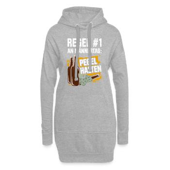Regel #1 An Männertag: Pegel Halten Bier Trinken - Hoodie-Kleid - Grau meliert - Vorne